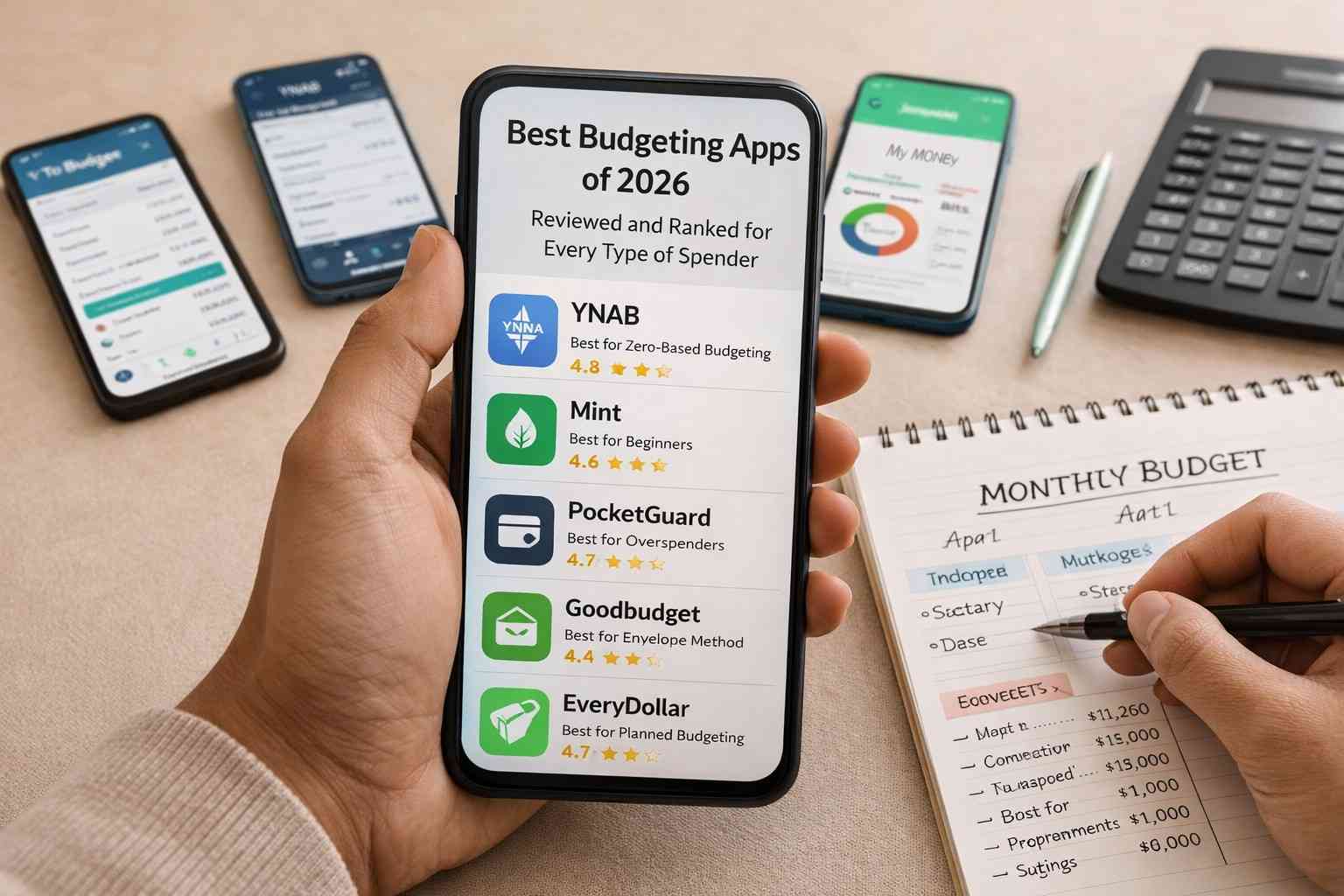 best budgeting apps of 2026 comparison on smartphone for educational purpose only not promoting any specific app