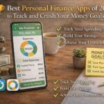Best Personal Finance Apps shown with smartphone budget tracking, expense charts, and savings planning tools in a realistic desk setup