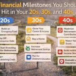 Financial Milestones shown with age wise goals in 20s 30s and 40s using realistic planning visuals and step by step financial growth guide
